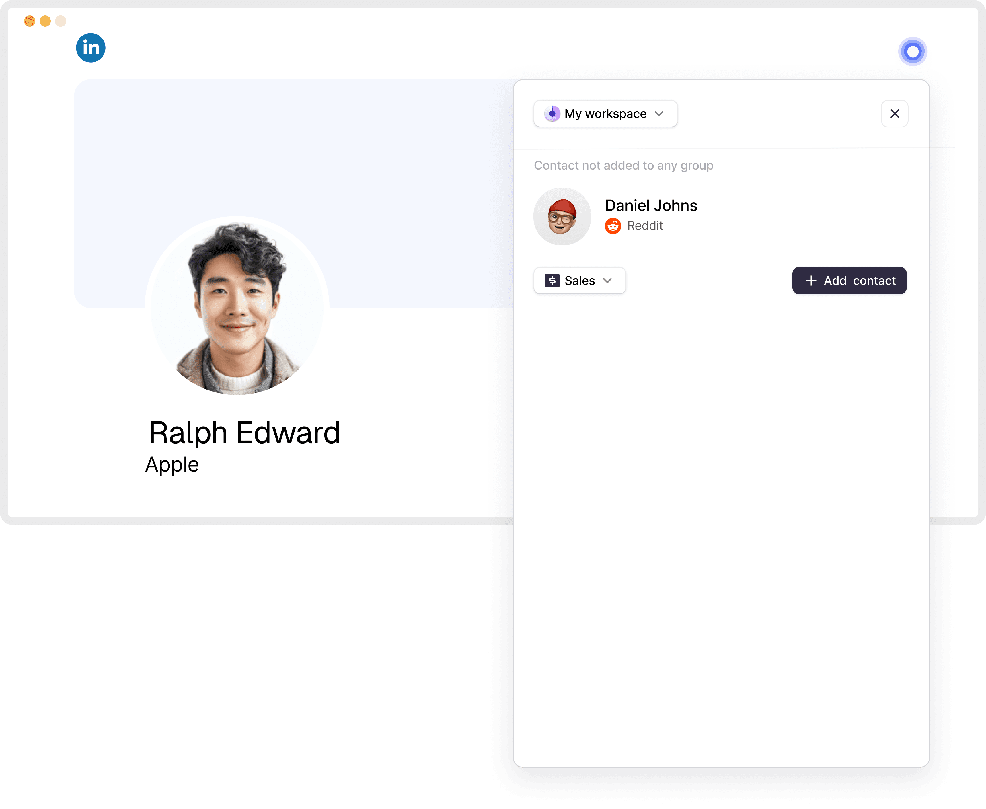 Build contact list from anywhere